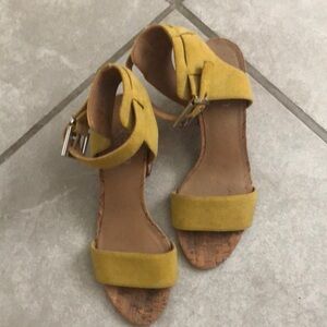 Yellow Wedge Heels with Ankle Strap